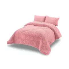 GENERICO - COBERTOR ELEGANTE DE INVIERNO TRENZADO CON CHIPORRO 1,5 PLAZA S38