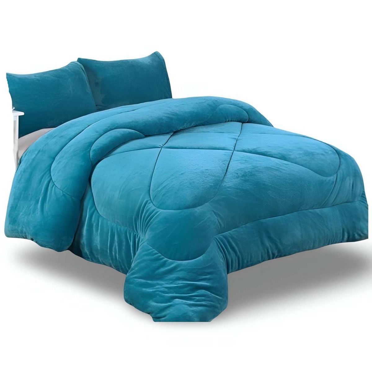 GENERICO - COBERTOR ELEGANTE DE INVIERNO UNICOLOR PLUSH CON CHIPORRO PLAZA Y MEDIA S54