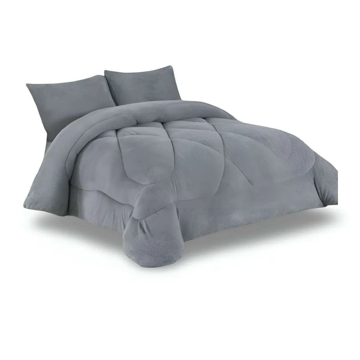 GENERICO - COBERTOR ELEGANTE DE INVIERNO UNICOLOR PLUSH CON CHIPORRO PLAZA Y MEDIA S55