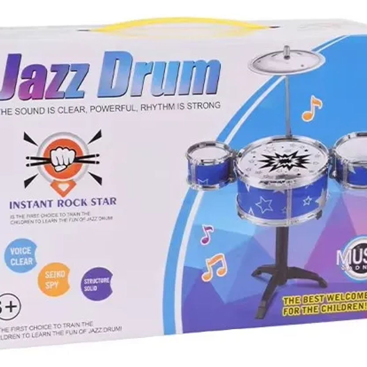 GENERICO - Bateria Musical Niño 7 Piezas 5 Tambores + 2 Baquetas