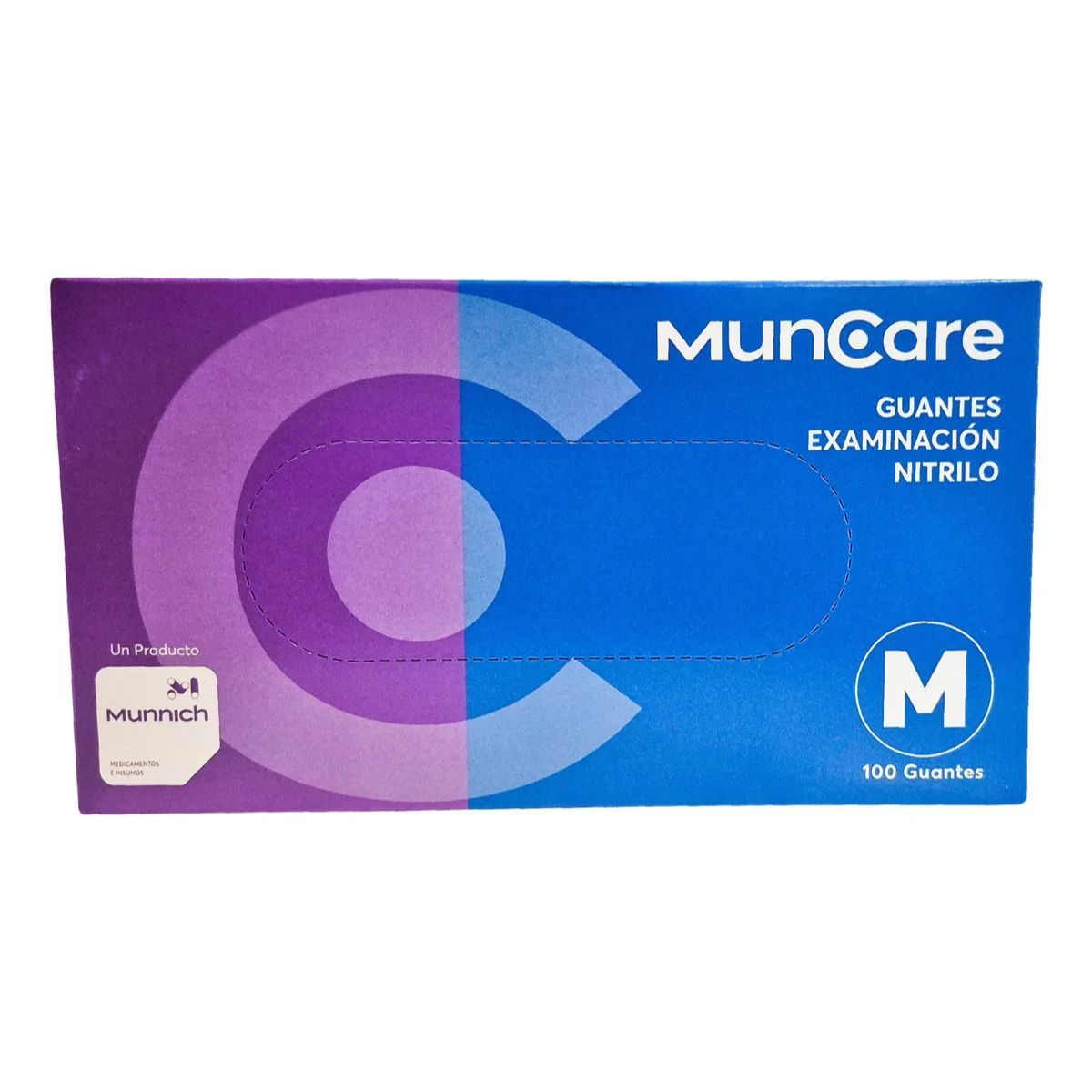 GENERICO - Guantes Desechables Nitrilo Antideslizantes Muncare Azul Talla M Hipoalergénicos X100