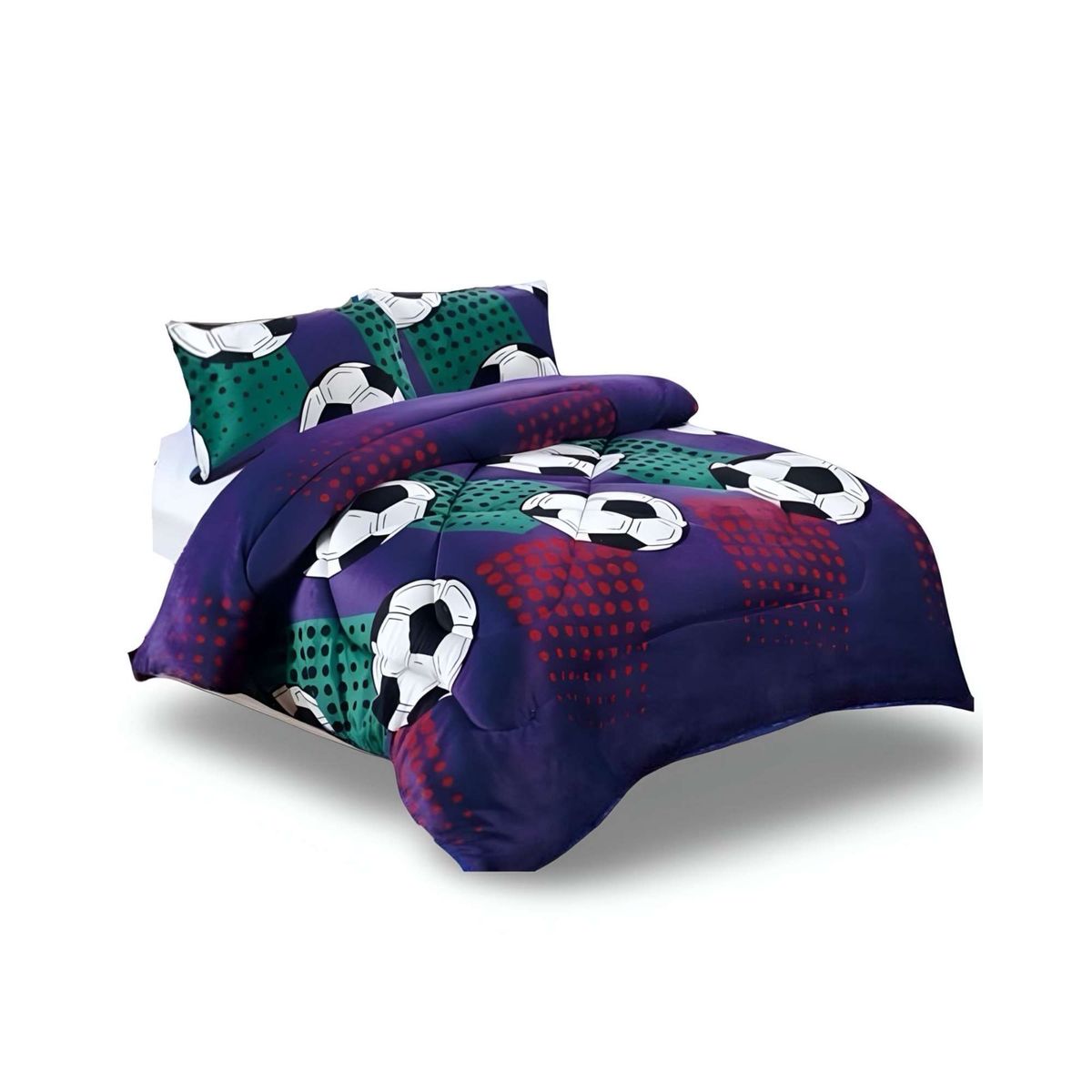 GENERICO - COBERTOR ELEGANTE DE INVIERNO DISEÑO PELOTA NIÑO PLUSH CON CHIPORRO PLAZA Y MEDIA S43