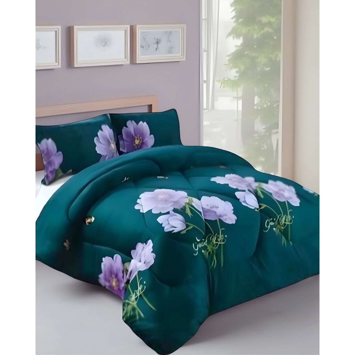GENERICO - COBERTOR ELEGANTE DE INVIERNO DISEÑO FLORES PLUSH CON CHIPORRO PLAZA Y MEDIA S46