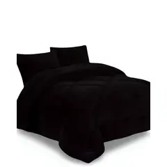 GENERICO - COBERTOR ELEGANTE DE INVIERNO UNICOLOR PLUSH CON CHIPORRO PLAZA Y MEDIA S57