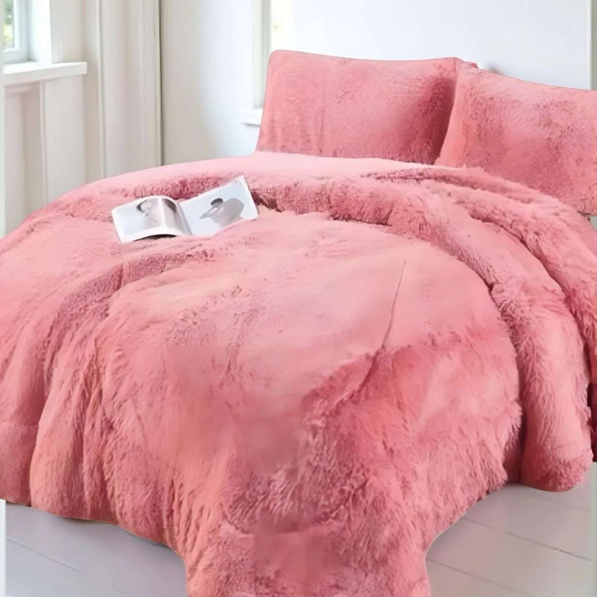 GENERICO - COBERTOR ELEGANTE CHIPORRO UNICOLOR PELUDO DE INVIERNO PLAZA Y MEDIA S63