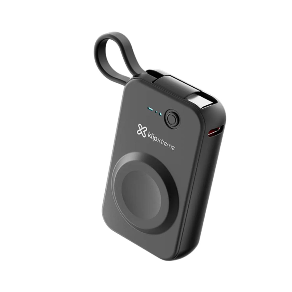 KLIP XTREME - Klip Xtreme KPB-050 PowerWatch 2 en 1 Power Bank 2000mAh, Cargador Inalámbrico Apple Watch, USB-C Integrado, Carga Wireless 2.5W, Banco de Energía Portátil