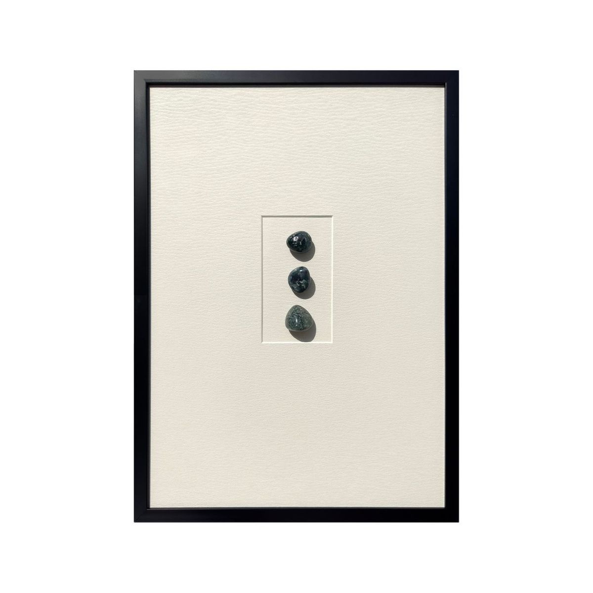 BROOKMAN - Cuadro Decorativo Las Piedras Negras Fondo Blanco Marco Negro 46x64 cm