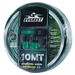 EVEREST - Manguera jardin reforzada 1/2"x 10 mt c/accesorios