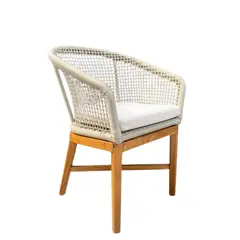 TERRA ESTILO - Silla Poltrona Madera Teca y Cuerda Náutica