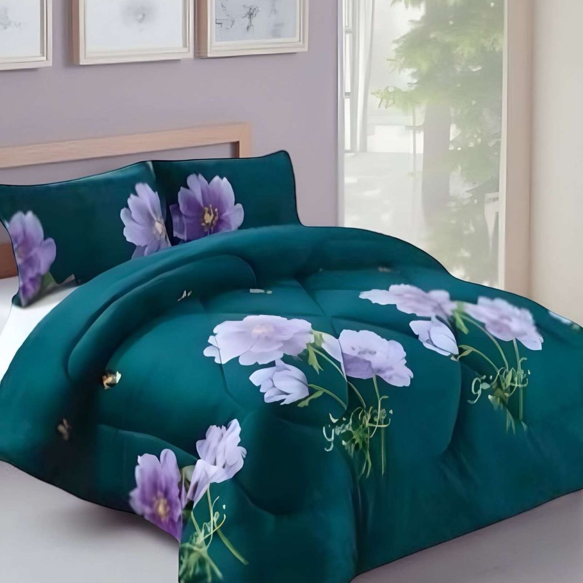 GENERICO - COBERTOR ELEGANTE DE INVIERNO DISEÑO FLORES PLUSH CON CHIPORRO PLAZA Y MEDIA S46