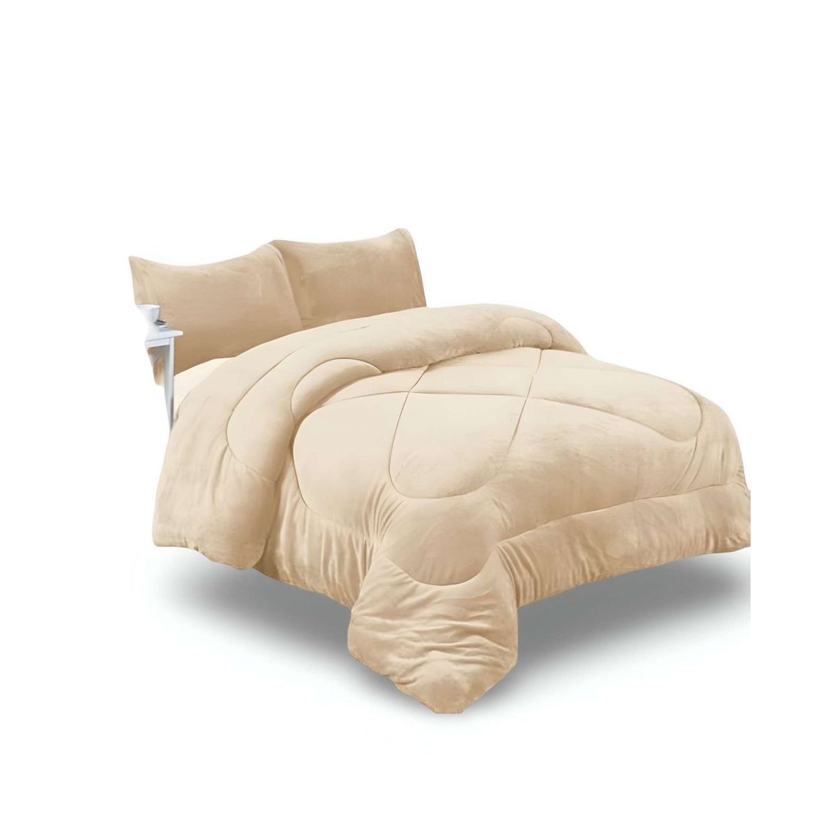 GENERICO - COBERTOR ELEGANTE DE INVIERNO UNICOLOR PLUSH CON CHIPORRO PLAZA Y MEDIA S53