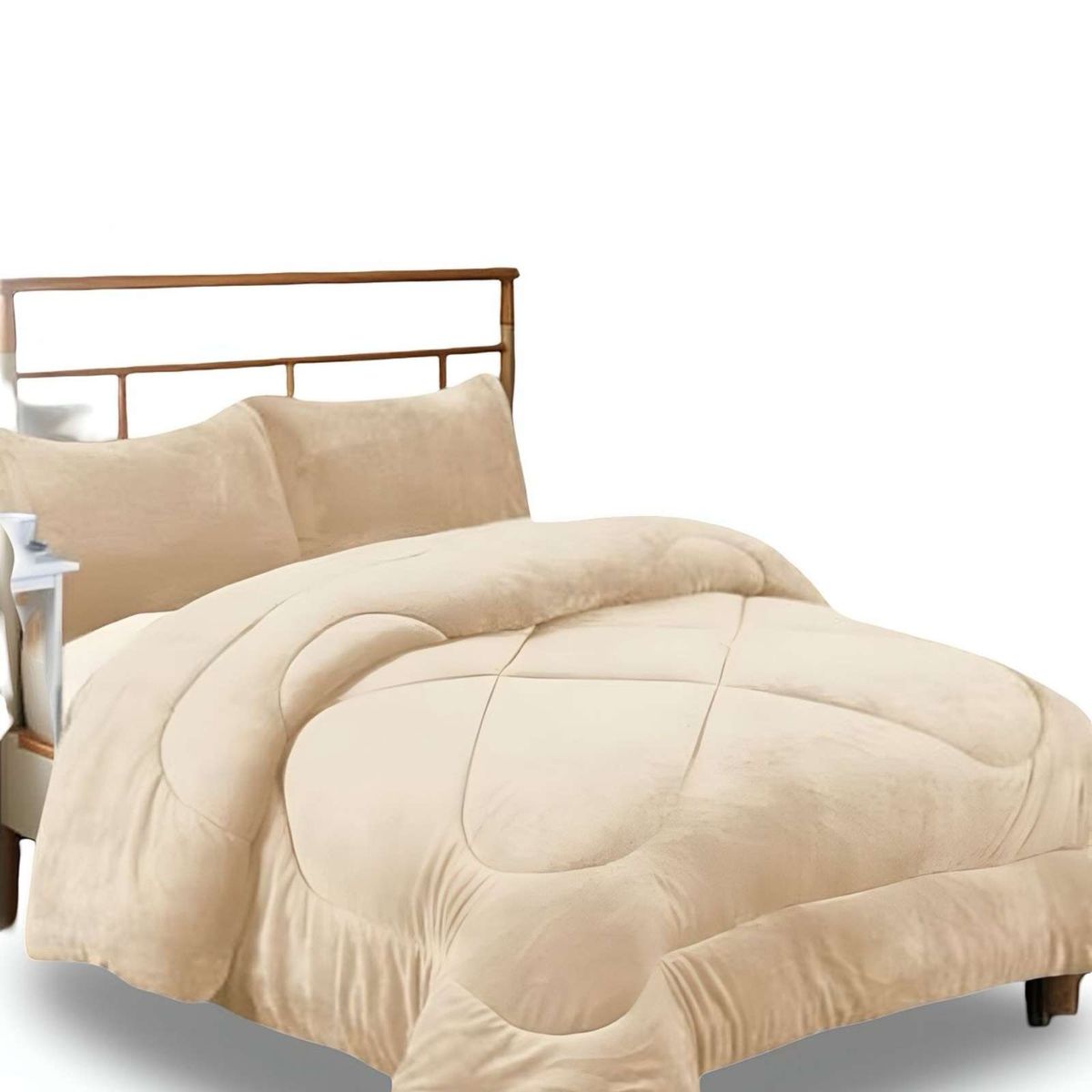 GENERICO - COBERTOR ELEGANTE DE INVIERNO UNICOLOR PLUSH CON CHIPORRO PLAZA Y MEDIA S53