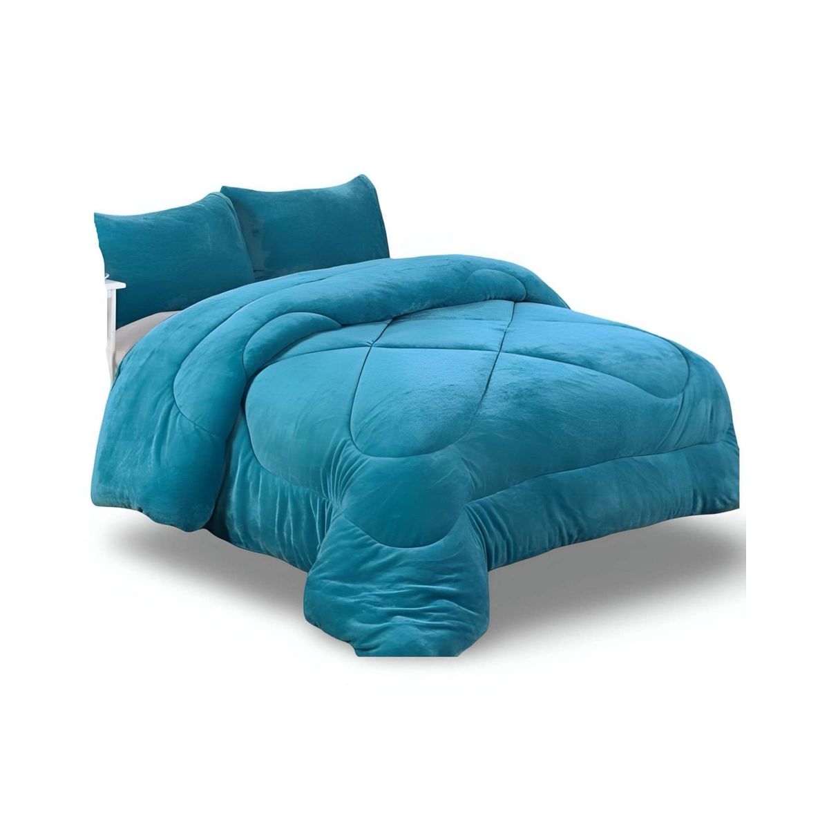 GENERICO - COBERTOR ELEGANTE DE INVIERNO UNICOLOR PLUSH CON CHIPORRO PLAZA Y MEDIA S54