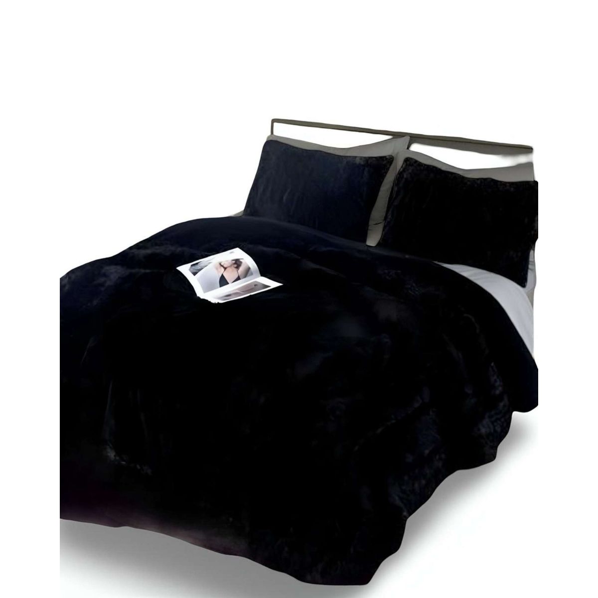 GENERICO - COBERTOR ELEGANTE CHIPORRO UNICOLOR PELUDO DE INVIERNO PLAZA Y MEDIA S59