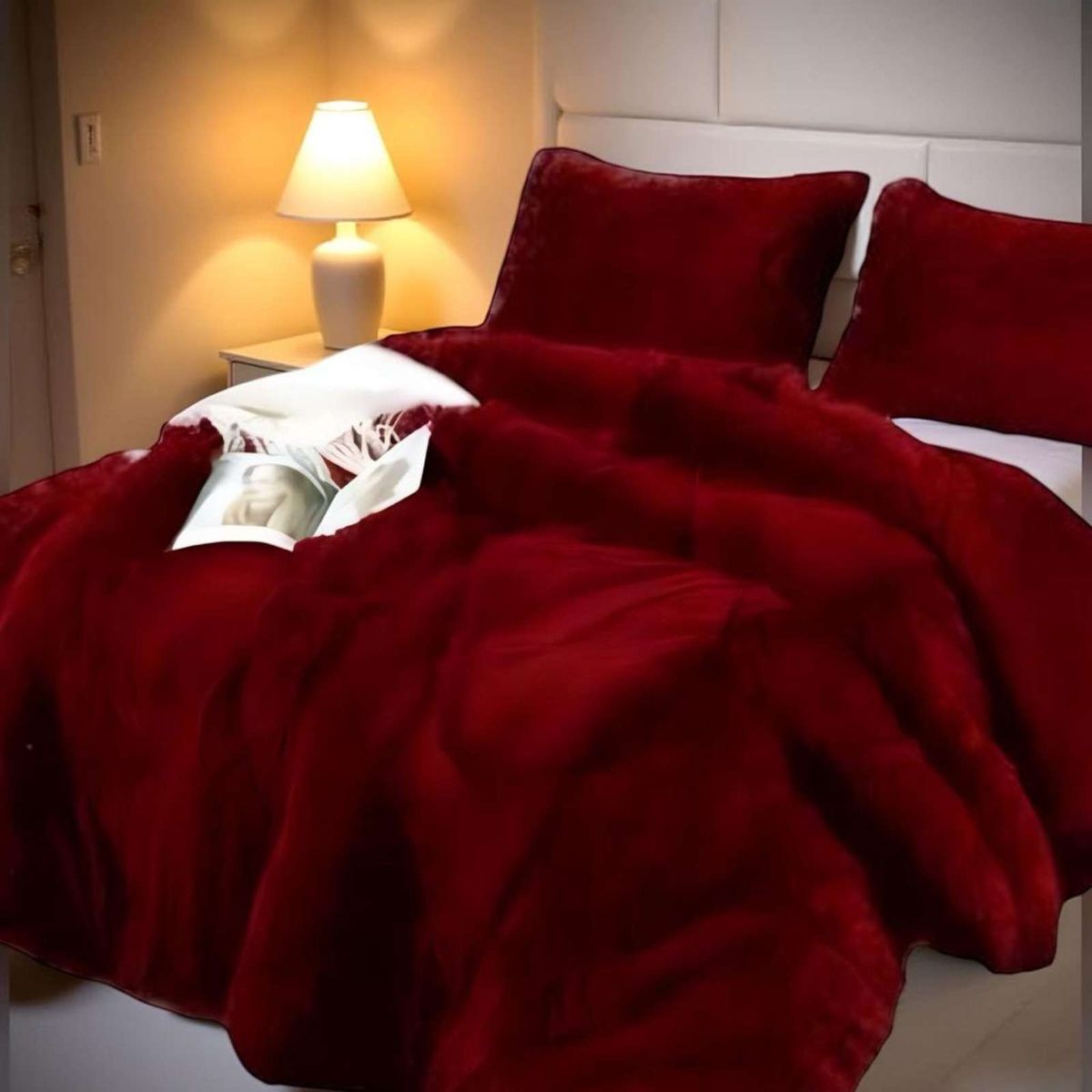 GENERICO - COBERTOR ELEGANTE CHIPORRO UNICOLOR PELUDO DE INVIERNO PLAZA Y MEDIA S62