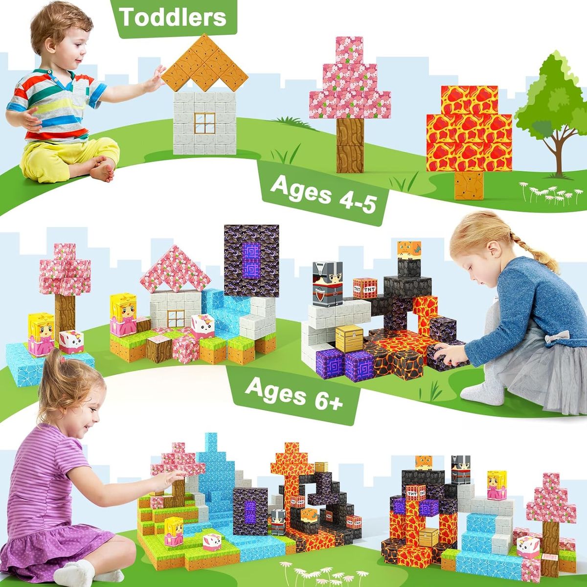 GENERICO - Set 100 Piezas Cubos Magnéticos - Bloques Imanes 3D Educativos