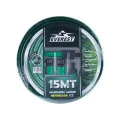 EVEREST - MANGUERA JARDIN REFORZADA 1/2"x 15 mt C/ACCESORIOS