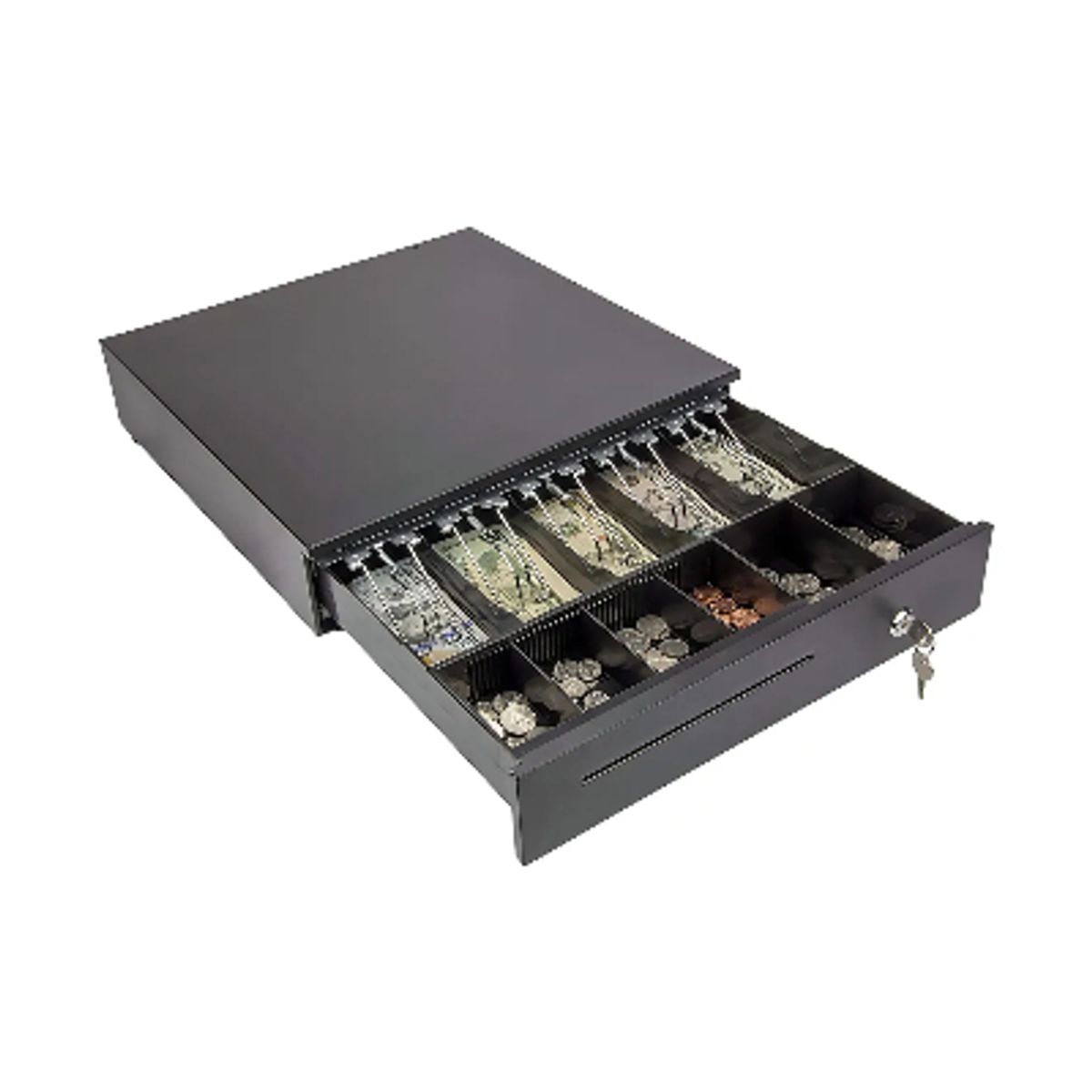 GENERICO - Caja Gaveta Dinero Electrónica 2 Llaves 5 Billetes 5 Monedas
