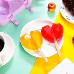 GENERICO - Molde Silicona Corazon Geometrico Con Tapa Surtidos Multiuso