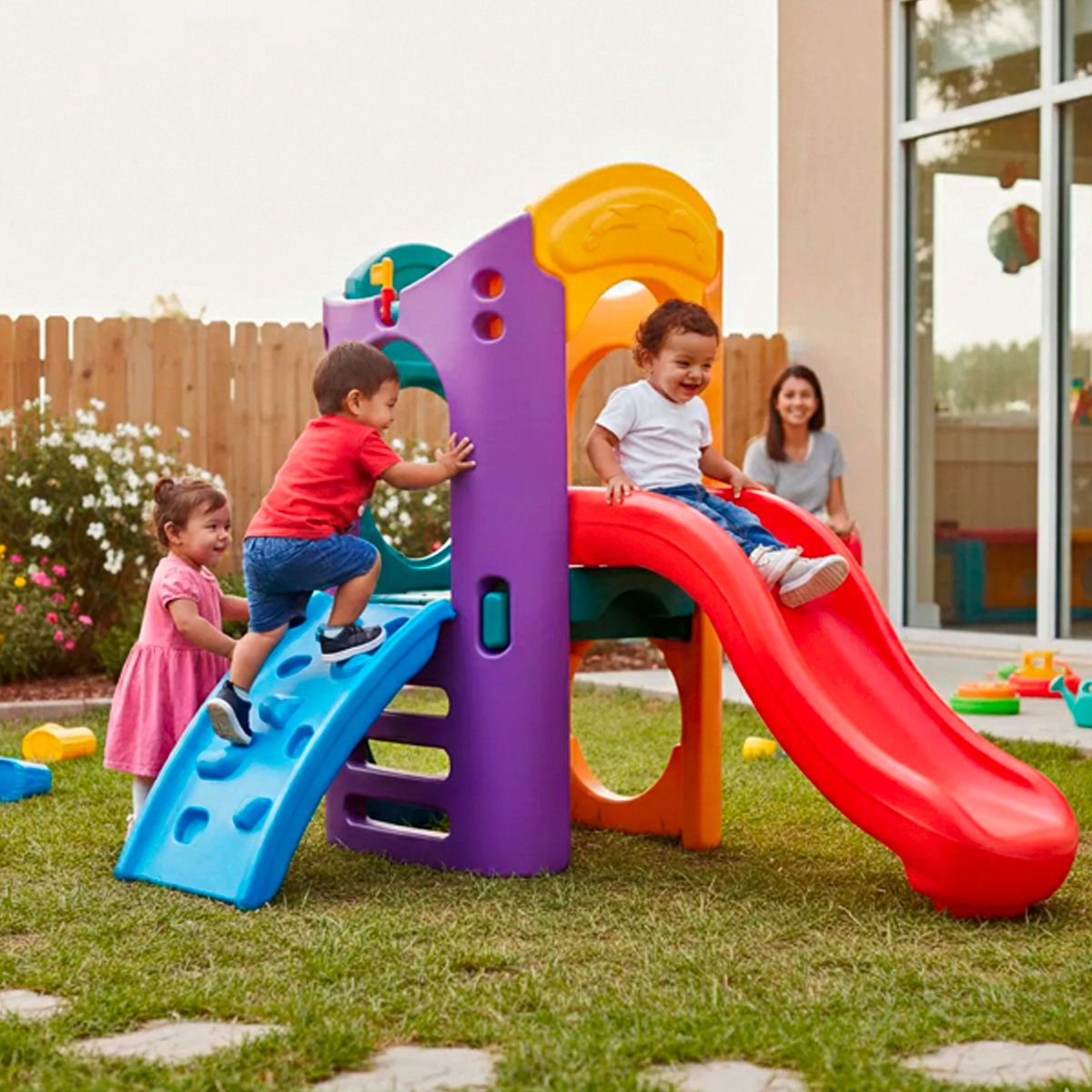 SDFIT - Casa club infantil comunidades colores 208x150x165 cm  PT-0226