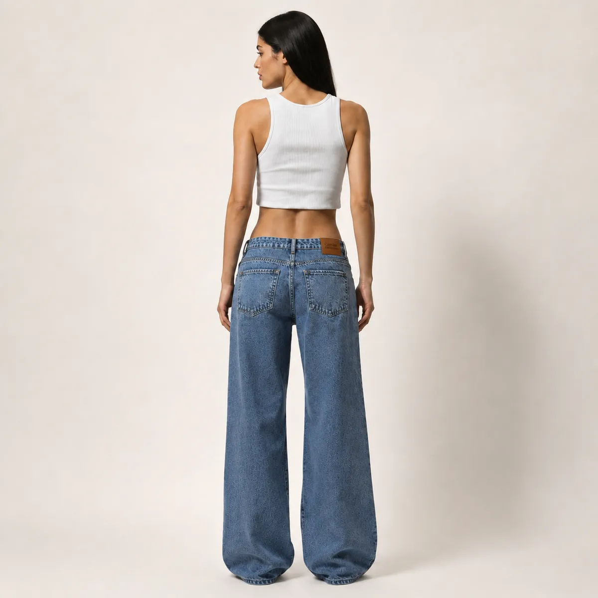 MOMCHIC - Jeans Tiro Bajo Nolita Celeste Mujer 100% Algodón MOMCHIC
