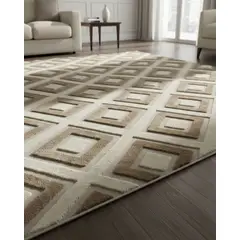 GENERICO - ALFOMBRA CON RELIEVE DISEÑO JACQUARD ANTIDESLIZANTE 150X200 CM