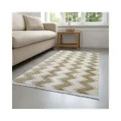 GENERICO - ALFOMBRA CON RELIEVE DISEÑO JACQUARD ANTIDESLIZANTE 180X200 CM