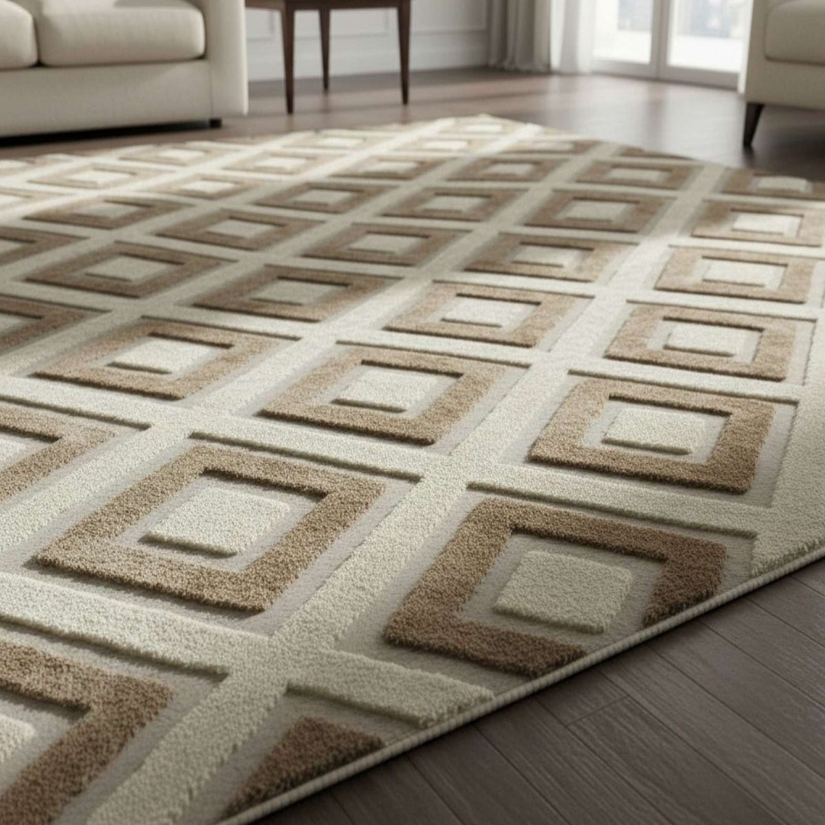 ALFOMBRA CON RELIEVE DISEÑO JACQUARD ANTIDESLIZANTE 180X200 CM, marca GENERICO - Foto Principal