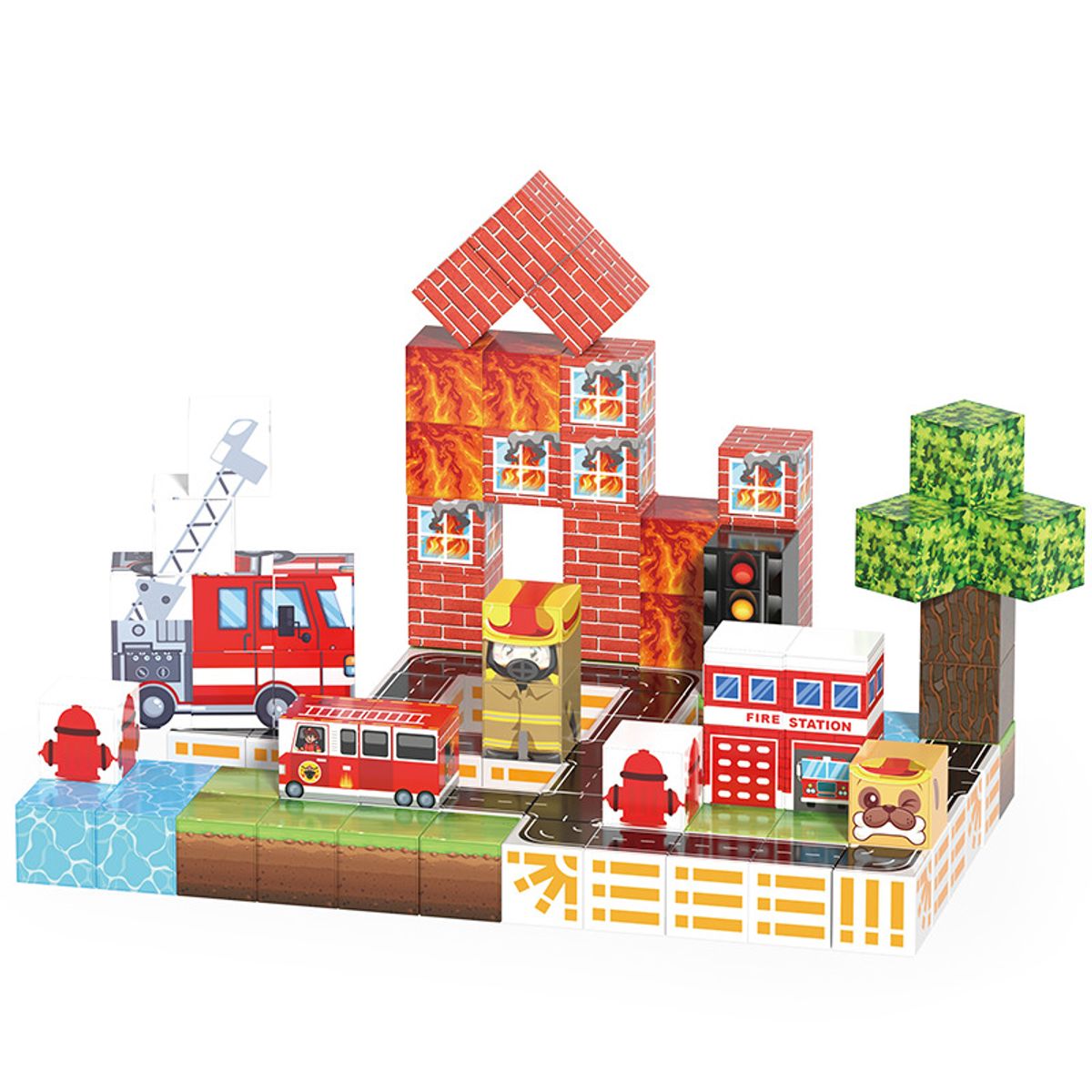 GENERICO - Set 100 Piezas Cubos Magnéticos - Bloques Imanes 3D Educativos