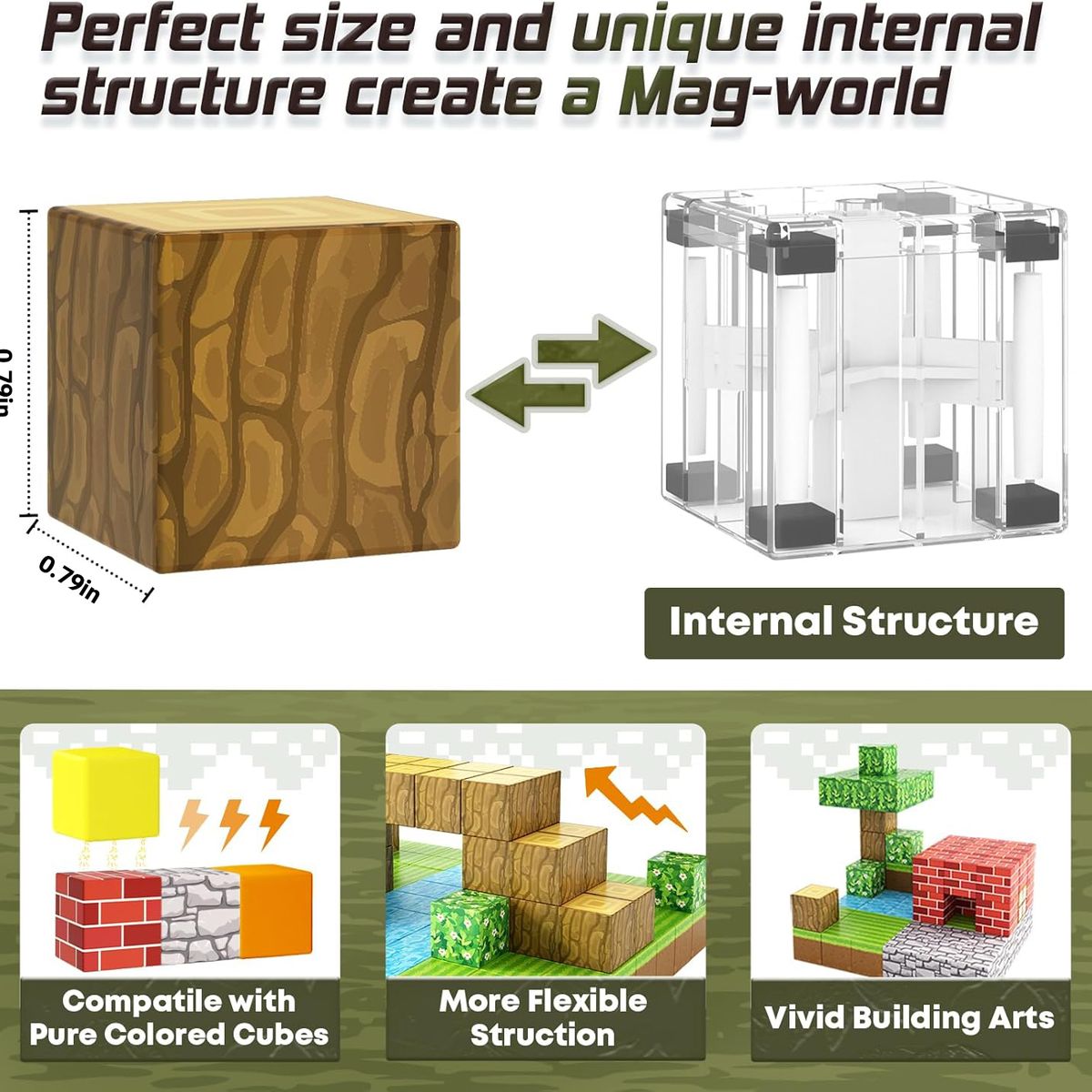 GENERICO - Set 100 Piezas Cubos Magnéticos - Bloques Imanes 3D Educativos
