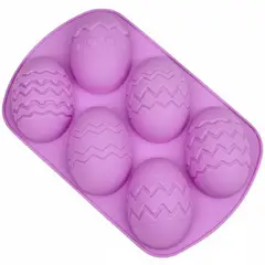 GENERICO - Molde Silicona Huevos de Pascua 3D Morado