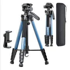 GENERICO - Trípode Para Cámara Cambofoto 74 Aluminio Profesional Azul