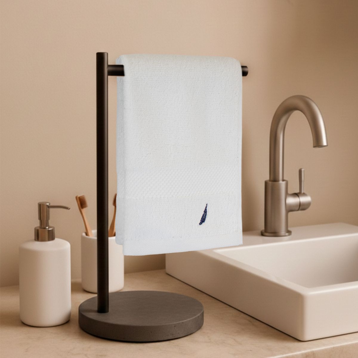 NAUTICA - Toalla de cara HEAVEN Nautica 100% algodón 33x50cm alta absorbencia blanca