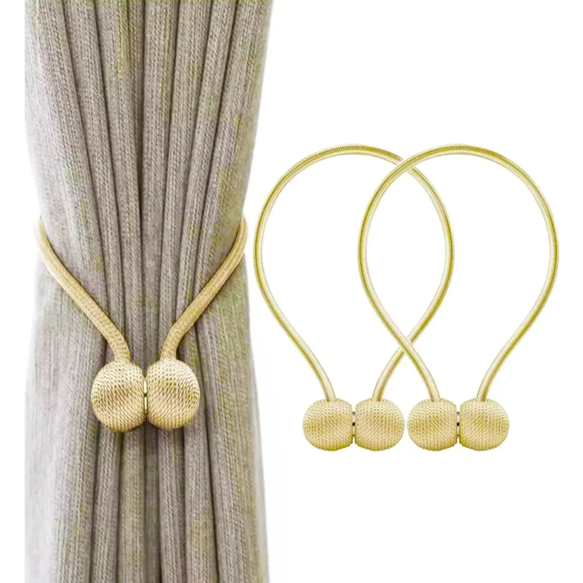 OKAY - Pack 2 Toma Cortinas Sujetador Amarra Abrazadera Magnética