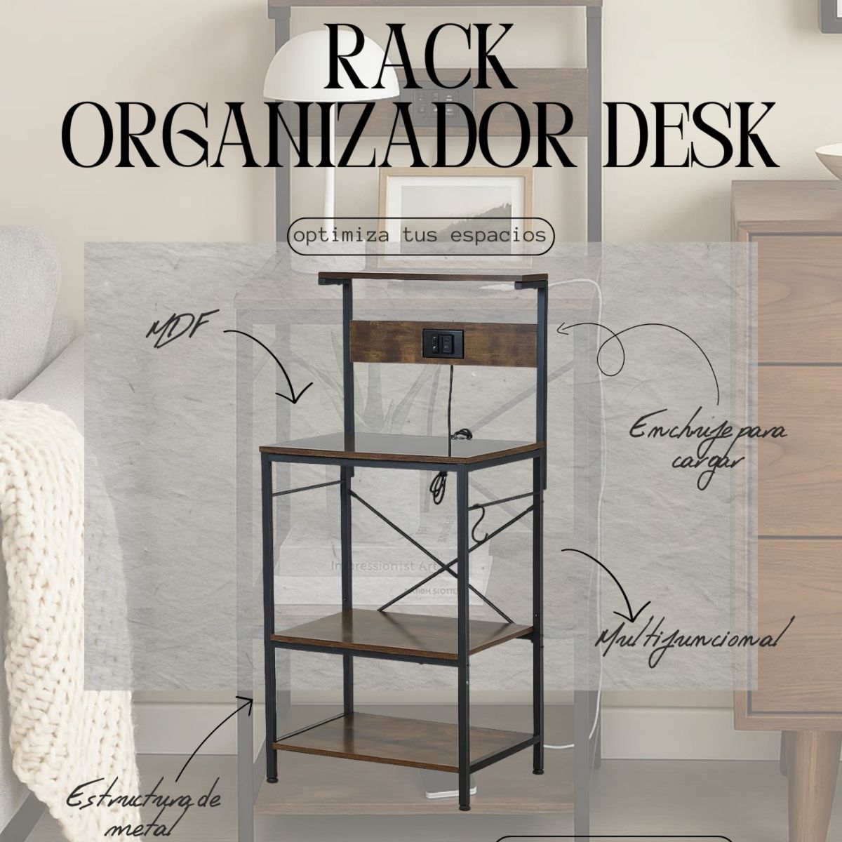 HABITA2 CHILE - RACK ORGANIZADOR DESK INDUSTRIAL