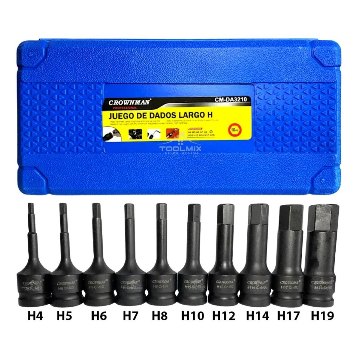 GENERICO - Set 10 Dados Impacto Puntas Hexagonales Allen Cuadrante 1/2
