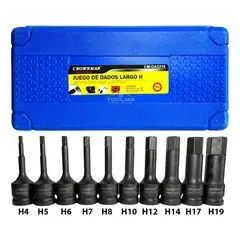 GENERICO - Set 10 Dados Impacto Puntas Hexagonales Allen Cuadrante 1/2