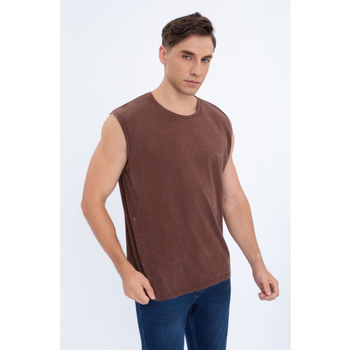 LIKE SHOP - Polera Musculosa Hombre Algodón Sin Mangas Colores Sin Diseño 7600