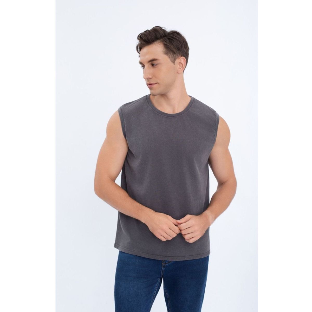 LIKE SHOP - Polera Musculosa Hombre Algodón Sin Mangas Colores Sin Diseño 7600