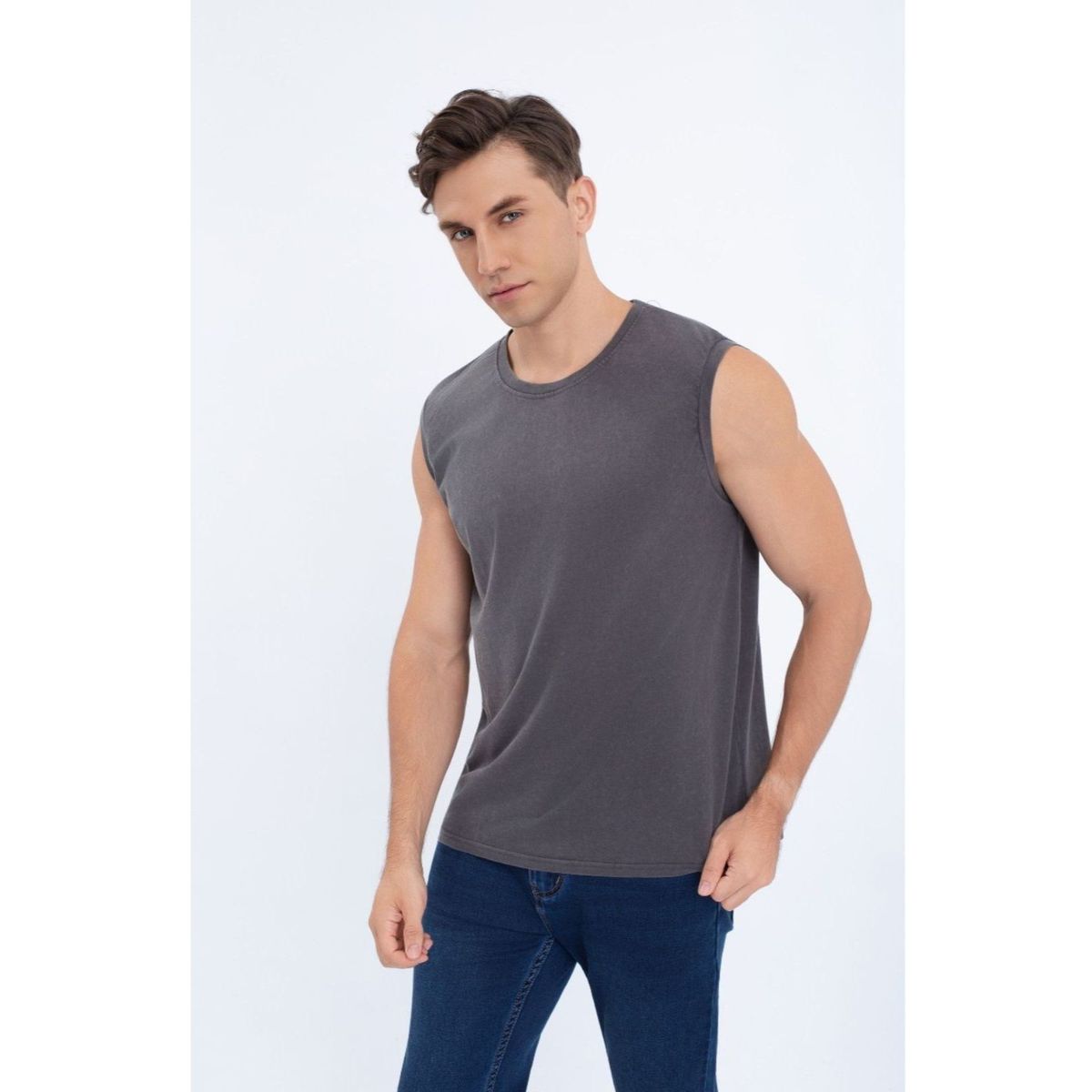 LIKE SHOP - Polera Musculosa Hombre Algodón Sin Mangas Colores Sin Diseño 7600