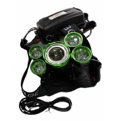 GENERICO - Linterna De Cabeza 5 Focos Blanco Negro
