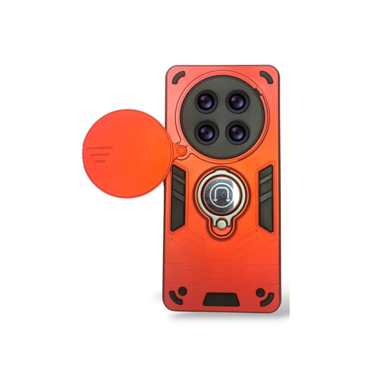 GENERICO - CARCASA PARA XIAOMI REDMI NOTE 15 PRO 5G ANILLO CUBRE CAMARA COLOR ROJO
