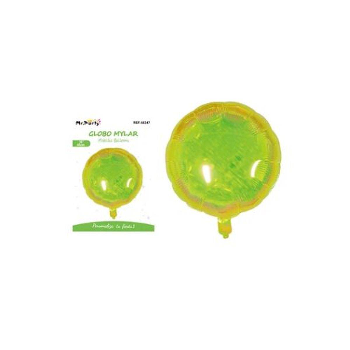 GENERICO - Globo metálico redondo amarillo 45cm