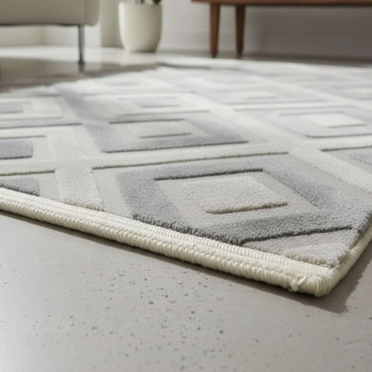 GENERICO - ALFOMBRA CON RELIEVE DISEÑO JACQUARD ANTIDESLIZANTE 200X240 CM