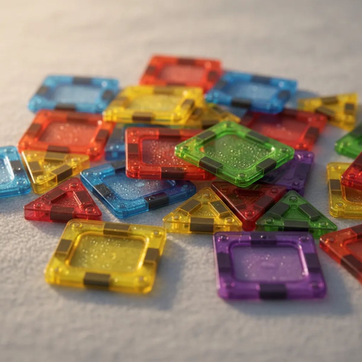 GENERICO - Set 107 Piezas placas Magnéticos - Imanes Educativos