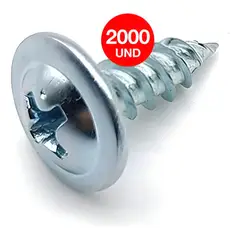 DRL LIGHTING - 2 Cajas Tornillo Lenteja Wisefix Pfina Zincado 8x12 2000u