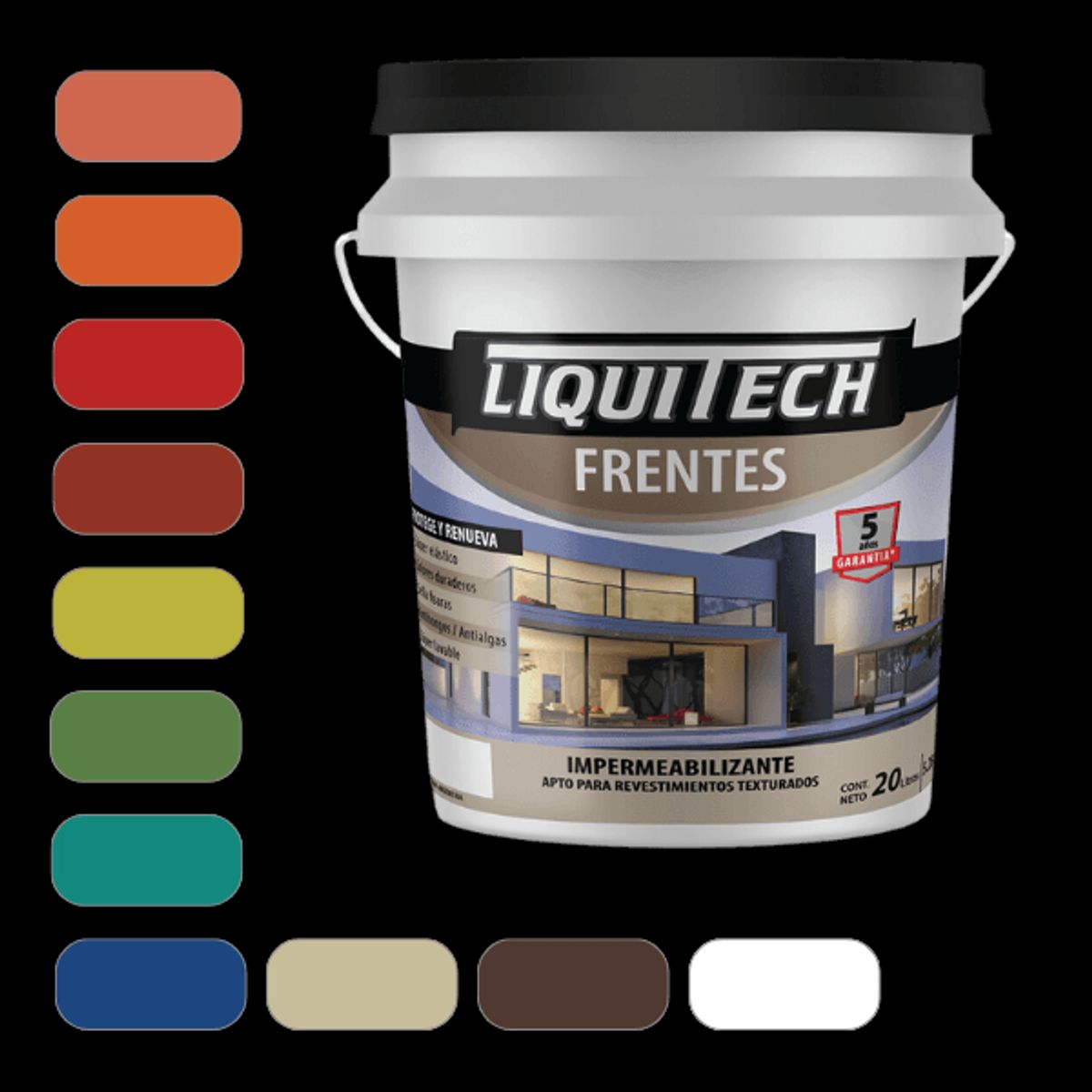 Impermeabilizante para frentes y muros Liquitech 4L  Azul Arándano, marca GENERICO - Foto Principal