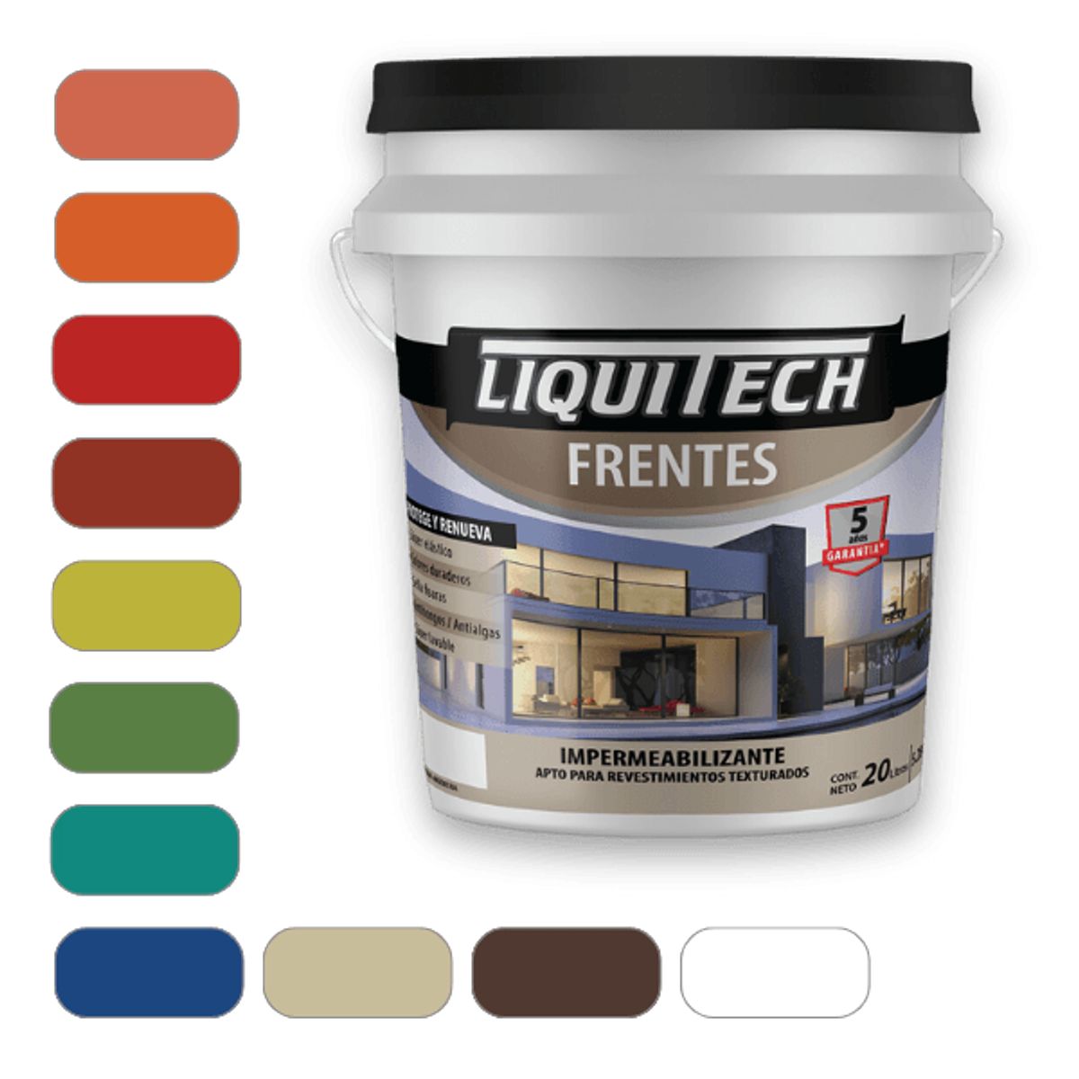 Impermeabilizante para frentes y muros Liquitech 4L  Azul Arándano, marca GENERICO - Foto Principal