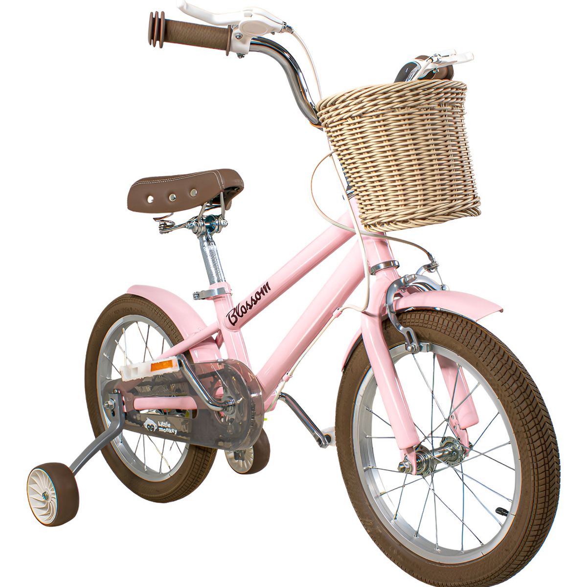 LITTLE MONKEY - Bicicleta Infantil Niña Rodada 16 Rosa Ruedas Entrenamiento Tamaño Del Cuadro S