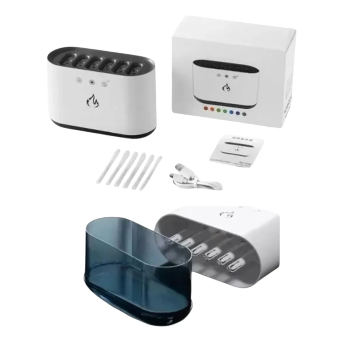 GENERICO - Humidificador Ultrasónico Led 7 Colores Ritmo Musical 900ml Blanco